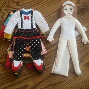 Vintage Cloth Doll with Interchangeable Outfits